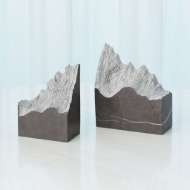 Picture of PAIR MOUNTAIN SUMMIT BOOKENDS-GREY MARBLE