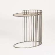 Picture of OVAL SIDE TABLE W/BRONZE MIRROR-NATURAL IRON