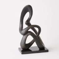 Picture of SITTING LOOP SCULPTURE-SILVER AND GOLD LEAF