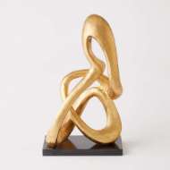 Picture of SITTING LOOP SCULPTURE-SILVER AND GOLD LEAF