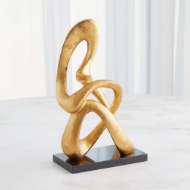 Picture of SITTING LOOP SCULPTURE-SILVER AND GOLD LEAF