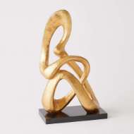 Picture of SITTING LOOP SCULPTURE-SILVER AND GOLD LEAF