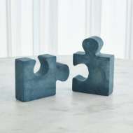 Picture of S/2 JIGSAW BOOKENDS-BLUE