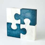 Picture of S/2 JIGSAW BOOKENDS-BLUE