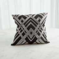 Picture of WOVEN LINE PILLOW-BLACK & SILVER