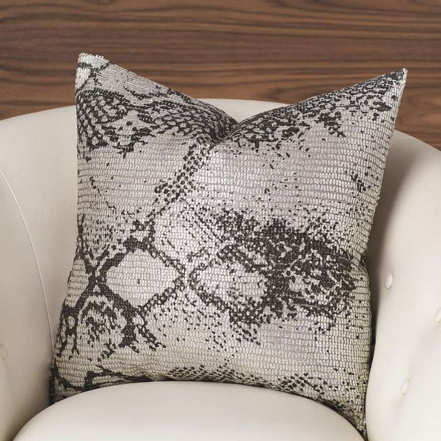 Picture of SHIMMER SNAKE SKIN PILLOW-SILVER