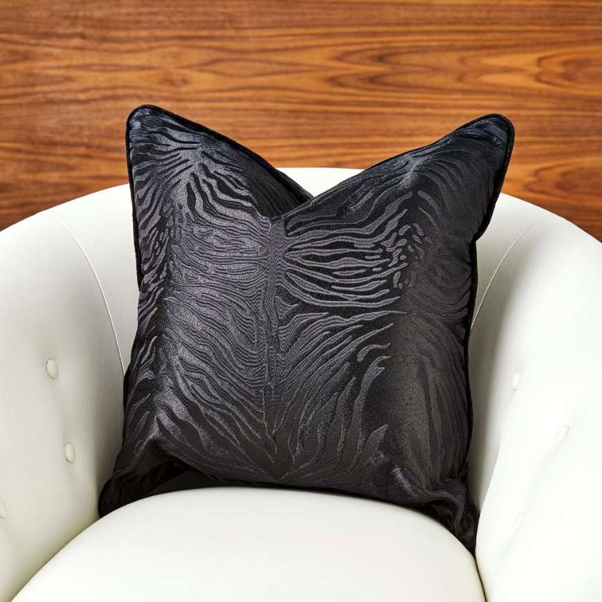 Picture of ZEBRA PILLOW-BLACK & BLACK