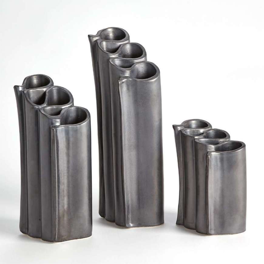 Picture of RIBBON VASES-MATTE GRAPHITE