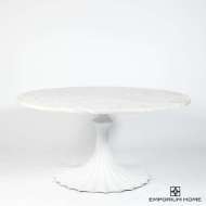 Picture of FLUTE TABLE 60" WHITE MARBLE TOP W/34" WHITE BASE