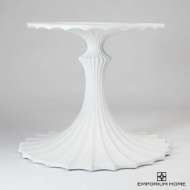 Picture of FLUTE TABLE 60" WHITE MARBLE TOP W/34" WHITE BASE