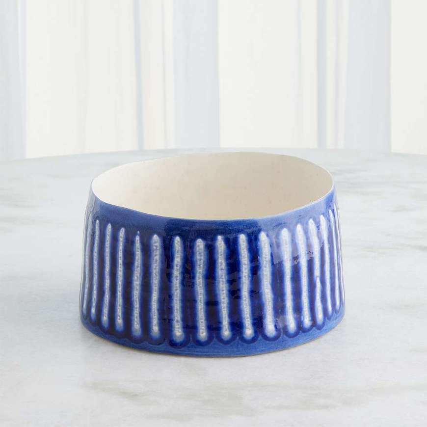 Picture of STRIPED ORGANIC POT-COBALT