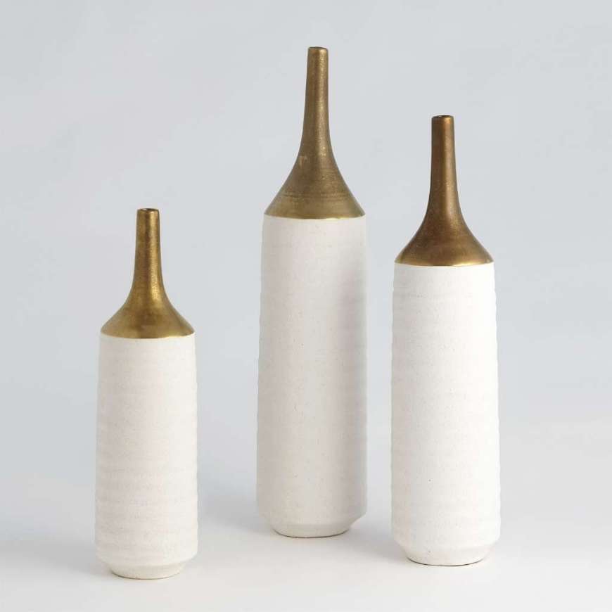 Picture of TWO-TONED VASE-GOLD/WHITE