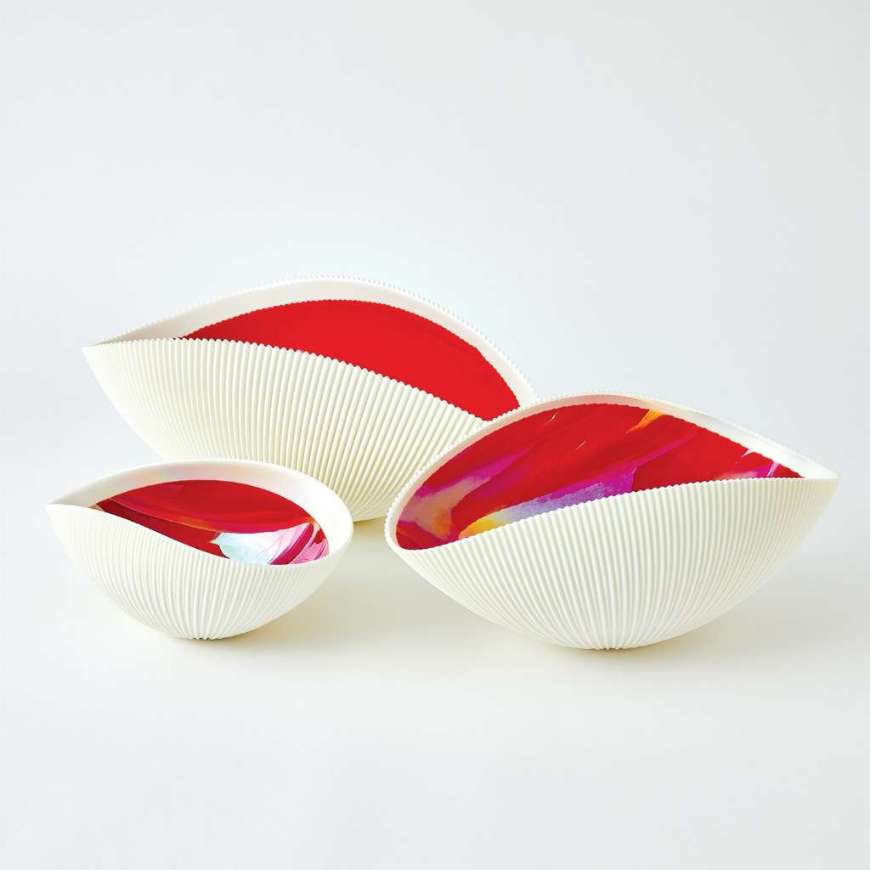 Picture of PLEATED BOWL COLLECTION-DEEP RED