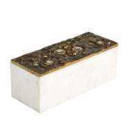 Picture of CRATER TOP BOX-BRONZE-WHITE MARBLE-RECTANGULAR