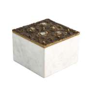 Picture of CRATER TOP BOX-BRONZE-WHITE MARBLE-RECTANGULAR