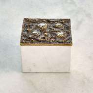 Picture of CRATER TOP BOX-BRONZE-WHITE MARBLE-RECTANGULAR