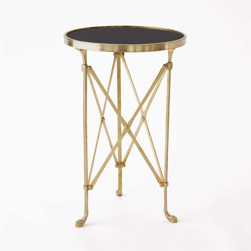 Picture of DIRECTOIRE TABLE-BRASS W/BLACK GRANITE TOP