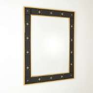 Picture of RECTANGULAR MIRROR W/GOLD STARS-BLACK