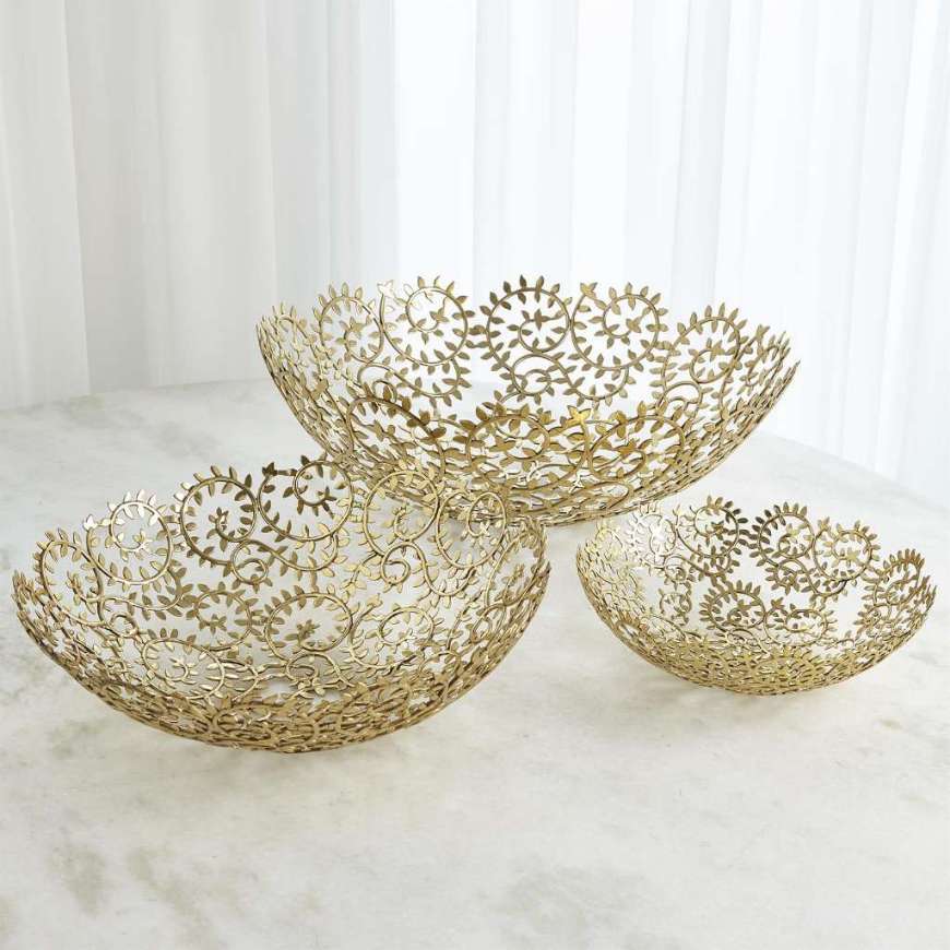 Picture of LEAFY BOWLS-BRASS