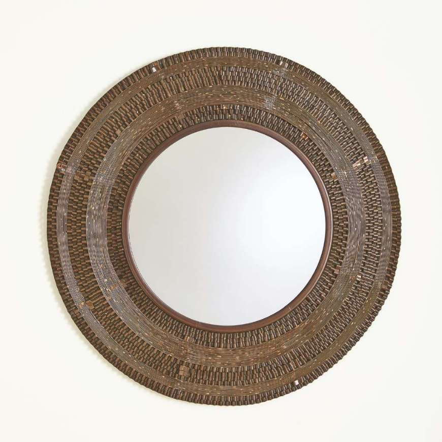 Picture of ROUND RIPPLE MIRROR-COFFEE BRONZE