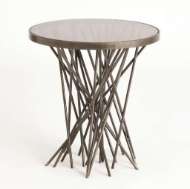 Picture of STIX SIDE TABLE W/SMOKE GLASS-LIGHT GUNMETAL