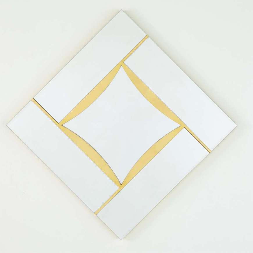 Picture of DIAMOND SHAPE MIRROR-GOLD LEAF