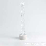 Picture of FACETTE COLUMN SCULPTURE-WHITE BASE