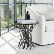 Picture of STIX SIDE TABLE W/SMOKE GLASS-LIGHT GUNMETAL