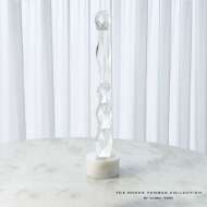 Picture of FACETTE COLUMN SCULPTURE-WHITE BASE