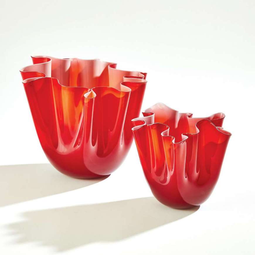 Picture of HANDKERCHIEF VASES-DEEP RED