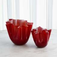 Picture of HANDKERCHIEF VASES-DEEP RED