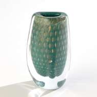 Picture of TRIANGULAR BUBBLED VASE-GREEN/AZURE