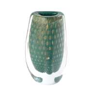 Picture of TRIANGULAR BUBBLED VASE-GREEN/AZURE