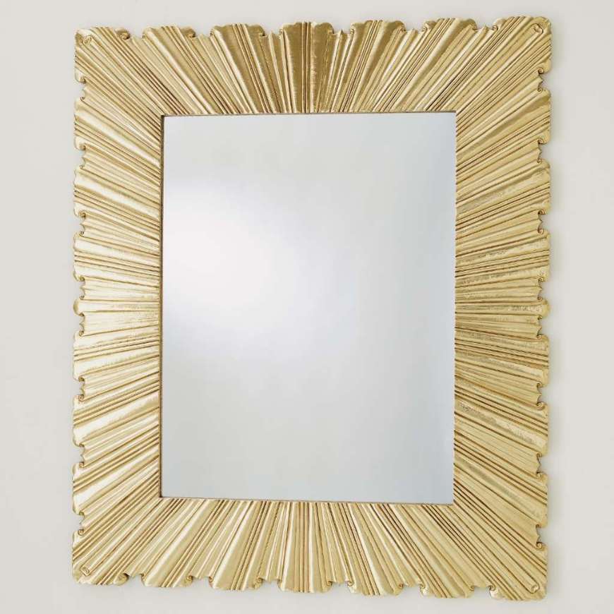 Picture of LINEN FOLD MIRROR-BRASS-LG