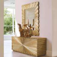 Picture of LINEN FOLD MIRROR-BRASS-LG