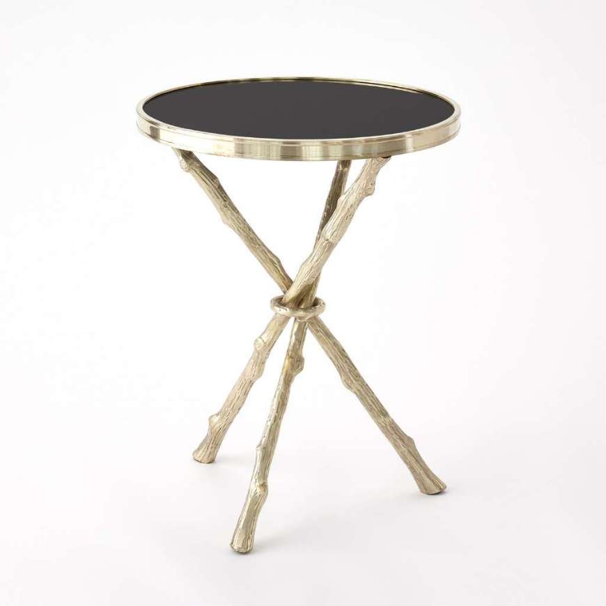 Picture of TWIG TABLE-BRASS W/BLACK GRANITE TOP