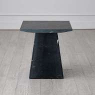 Picture of AERO SIDE TABLE-BLACK LEATHERED MARBLE