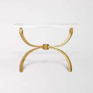 Picture of TETON CONSOLE-GOLD W/WHITE MARBLE TOP