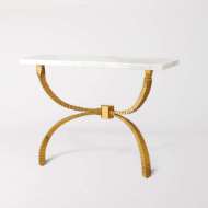 Picture of TETON CONSOLE-GOLD W/WHITE MARBLE TOP