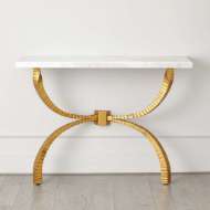 Picture of TETON CONSOLE-GOLD W/WHITE MARBLE TOP