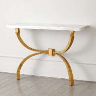 Picture of TETON CONSOLE-GOLD W/WHITE MARBLE TOP