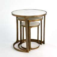 Picture of S/3 MARBLE TOP NESTING TABLES-BRASS