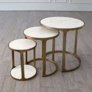 Picture of S/3 MARBLE TOP NESTING TABLES-BRASS