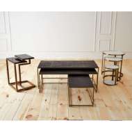 Picture of S/3 MARBLE TOP NESTING TABLES-BRASS