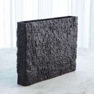 Picture of TREE TEXTURE VASE-MATTE BLACK-WIDE