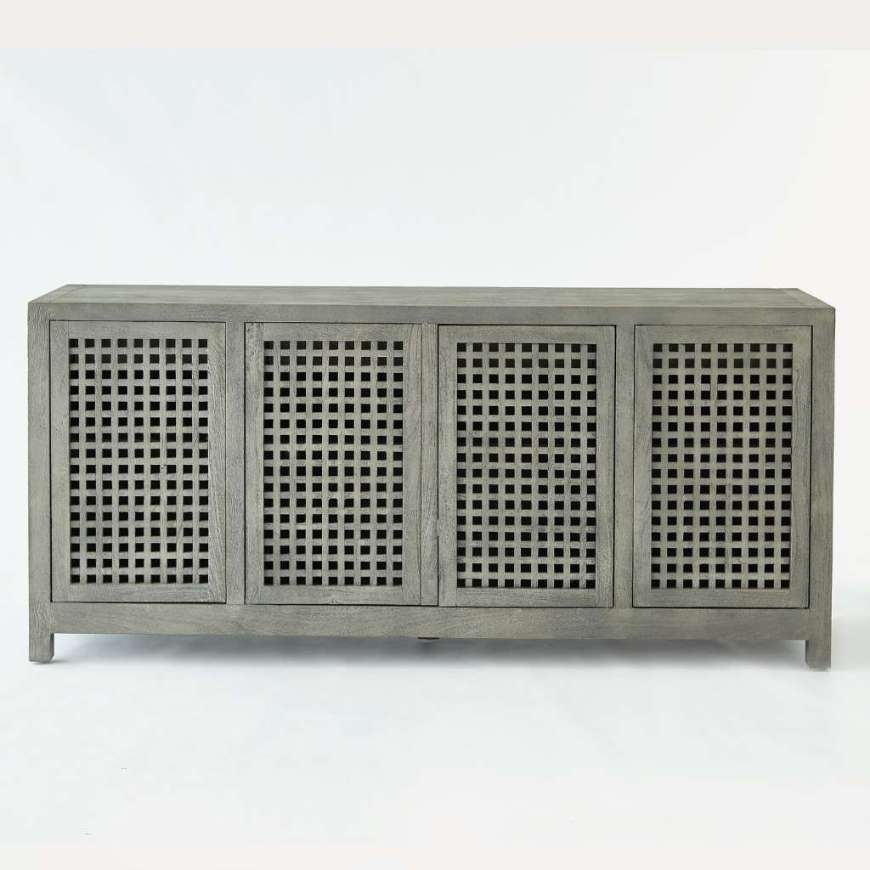 Picture of DRIFTWOOD LATTICE CREDENZA-GREY