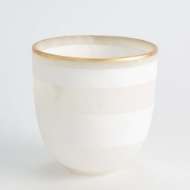 Picture of STRIPED ALABASTER BOWL-WHITE/GOLD