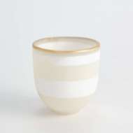 Picture of STRIPED ALABASTER BOWL-WHITE/GOLD