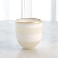 Picture of STRIPED ALABASTER BOWL-WHITE/GOLD