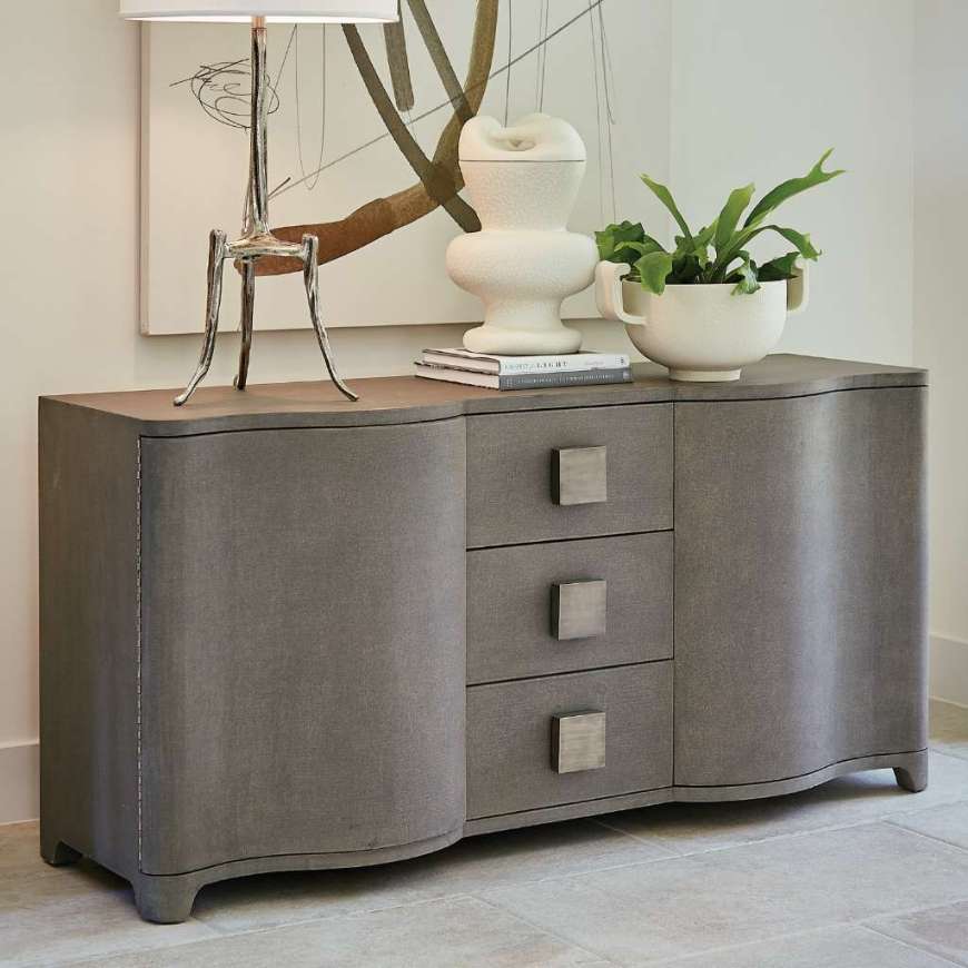 Picture of TOILE LINEN CREDENZA-GREY